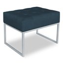 Ver imagem 1 de Puff Lisa Suede Base Metálica Industrial Prata - Pallazio Azul Marinho