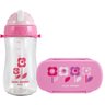 Lancheira Infantil Com Necessaire marmita Squeeze Flor Rosa - 8
