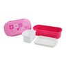 Lancheira Infantil Com Necessaire marmita Squeeze Flor Rosa - 3