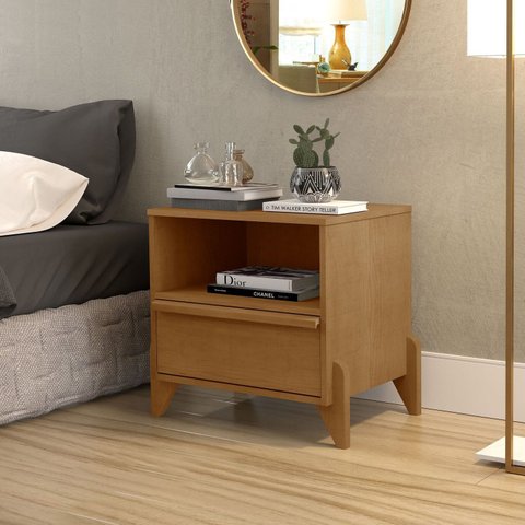 Mesa de Cabeceira 52cm x 56cm Premiere Marrom