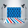 Painel Fundo Festa Fotográfico Tecido 1,5x2,2m Patas de Cachorro com Fundo Azul P307 - 2