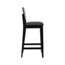 Ver imagem 4 de Banqueta Alta Bistrô Linhas Assento Estofado Encosto Mdf - Preto - Assento Estofado Corano Preto