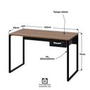 Ver imagem 4 de Mesa de Escritório Escrivaninha Industrial com Gaveta 120cm - Nogal/preto