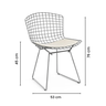 Kit 2 Cadeiras Bertoia Cromada Assento Branco - 5