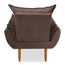 Ver imagem 4 de Poltrona Decorativa Opala Pés Palito Veludo Marrom