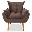 Ver imagem 2 de Poltrona Decorativa Opala Pés Palito Veludo Marrom