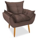 Ver imagem 1 de Poltrona Decorativa Opala Pés Palito Veludo Marrom