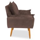 Ver imagem 3 de Poltrona Decorativa Opala Pés Palito Veludo Marrom