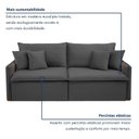 Ver imagem 6 de Sofá Cama Retrátil e Reclinável 2 Lugares Pés Madeira Maciça 220cm Windson Yescasa