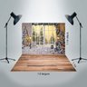 Painel Fundo Festa Fotográfico Tecido 1,5x2,2m Janela com fundo neve tema Natal P165 - 2