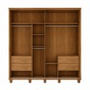 Ver imagem 4 de Guarda-Roupa Casal Monte Carlo com 2 Portas de Correr 4 Gavetas Internas e Maleiros Carvalho Tapajós