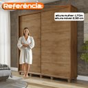 Ver imagem 5 de Guarda-Roupa Casal Monte Carlo com 2 Portas de Correr 4 Gavetas Internas e Maleiros Carvalho Tapajós