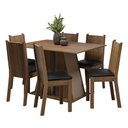 Ver imagem 2 de Conjunto Sala de Jantar Mesa Tampo de Madeira 6 Cadeiras Rustic/crema/preto Sharon Madesa