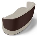 Ver imagem 3 de Poltrona Namoradeira Aisha 02 Lugares Orgânica Composê Sintético Marrom Suede Bege - Desk Design