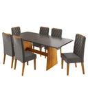 Ver imagem 2 de Mesa de Jantar 6 Lugares Kalina Mel/cinza - Viero Móveis