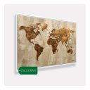 Ver imagem 2 de Quadro Mapa Mundi Linho e Bronze Moderno 123x83 Cm
