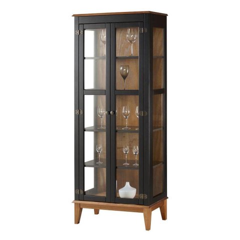 Cristaleira Bia 2 Portas Cor Preto com Amendoa 180 Cm - 62917