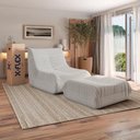 Ver imagem 3 de Kit Poltrona + Puff Glamour Bouclé com Espuma D28 Confortável Areia Xflex Sofás