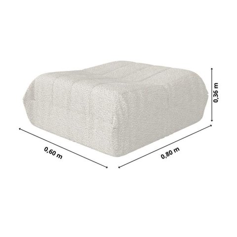 Kit Poltrona + Puff Glamour Bouclé com Espuma D28 Confortável Areia Xflex Sofás