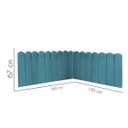 Ver imagem 3 de Cabeceira Painel Cama Queen Box Nuvem Suede Sandy 160 cm:Azul Turquesa