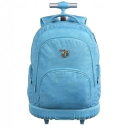 Mochila de Rodinha e Costas Capricho Crinkle Blue DMW 11905 COR: AZUL CLARO - 1 Mochila de Rodinha e Costas Capricho Crinkle Blue DMW 11905 COR: AZUL CLARO - 1