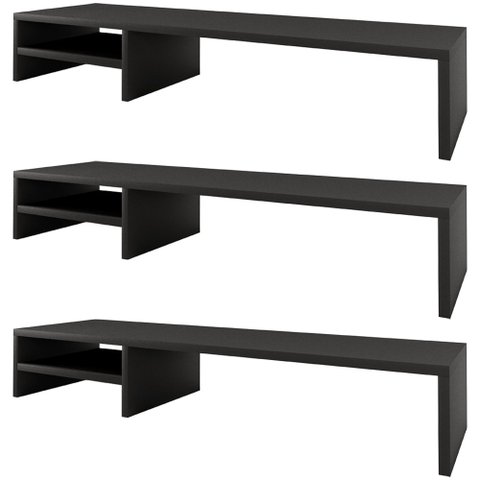 Kit 03 Suportes Para Monitor Stand Home Office Lap 90 cm L03 Preto - Lyam Lyam Decor
