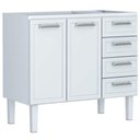 Ver imagem 1 de Gabinete de Cozinha Juno Branco em Aço com 4 Gavetas para Pias de 1,20 Metros - P89587 - Cozimax Gab