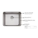 Ver imagem 5 de Cuba Profissional de Embutir Tramontina Dritta Pro em Aço Inox com Acabamento Acetinado 50x40 Cm