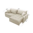 Ver imagem 3 de Sofá Cama Linho em Madeira Eucalipto 200cm Braço 20cm Arizona Meu Sofá Online