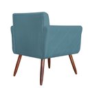 Ver imagem 5 de Kit com 2 Poltronas Cadeiras Isabella Estofadas Veludo Azul Turquesa - Incasa Decor