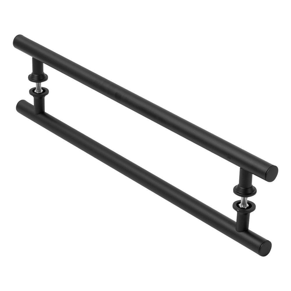 Puxador Preto para Porta de Vidro e Madeira 30cm