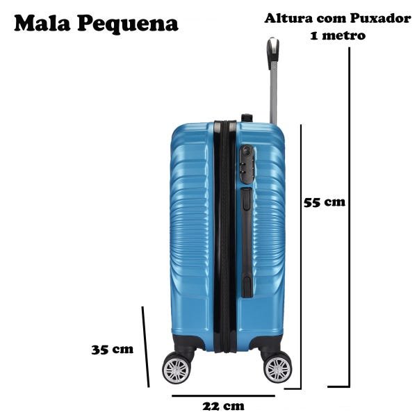 Mala de Viagem Bordo Pequena Em ABS C/ Rodinhas 360º - Eagle - AS65