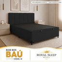 Ver imagem 1 de Cama Box com Baú Casal Royal Sleep Suede Preto 138cm