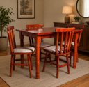 Ver imagem 2 de Conjunto de Mesa Mônaco 110x80 com 4 Cadeiras Estofadas – Mel – Jm Móveis