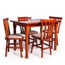Ver imagem 1 de Conjunto de Mesa Mônaco 110x80 com 4 Cadeiras Estofadas – Mel – Jm Móveis