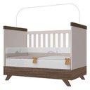 Ver imagem 6 de Berço Americano Vitória e Guarda Roupa Infantil Retrô Maya Off White Carvalho com Colchão