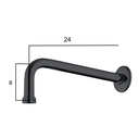 Ver imagem 3 de Braço para Ducha Chuveiro de Parede Redondo Gás Solar Banheiro Piscina Preto Fosco Metal Premium