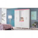 Ver imagem 2 de Gaurda Roupa 4 Portas Munique Branco/Rosa/Branco