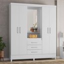 Ver imagem 7 de Gaurda Roupa 4 Portas Munique Branco/Rosa/Branco