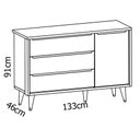 Ver imagem 5 de Jogo de Quarto para Bebê Completo 3 Portas Théo New Branco Fosco com Madeira - Reller