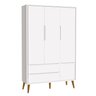 Jogo de Quarto para Bebê Completo 3 Portas Théo New Branco Fosco com Madeira - Reller - 6