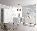 Ver imagem 1 de Jogo de Quarto para Bebê Completo 3 Portas Théo New Branco Fosco com Madeira - Reller