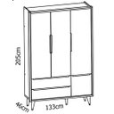 Ver imagem 7 de Jogo de Quarto para Bebê Completo 3 Portas Théo New Branco Fosco com Madeira - Reller