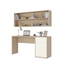 Ver imagem 2 de Conjunto Escrivaninha 3 Gavetas com Armário Aéreo 2 Nichos e LED Office Elegance Bege/Galiano Grann/Argila