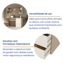 Ver imagem 6 de Conjunto Escrivaninha 3 Gavetas com Armário Aéreo 2 Nichos e LED Office Elegance Bege/Galiano Grann/Argila