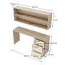 Ver imagem 3 de Conjunto Escrivaninha 3 Gavetas com Armário Aéreo 2 Nichos e LED Office Elegance Bege/Galiano Grann/Argila
