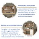 Ver mais imagens de Conjunto Escrivaninha 3 Gavetas com Armário Aéreo 2 Nichos e LED Office Elegance Bege/Galiano Grann/Argila