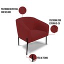 Ver imagem 3 de Poltrona Sala Decorativa Kit 2 Stella Pé de Aço Preto Veludo Marsala D03 - D’Rossi