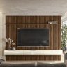 Painel Ripado Placa Tv 85 Projetta 265x300 Palisandro Off White Mbl - 7