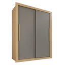Ver imagem 3 de Guarda-Roupa Solteiro 2 Portas 2 Gavetas Costa Rica Marrom Jequitibá/Granizo